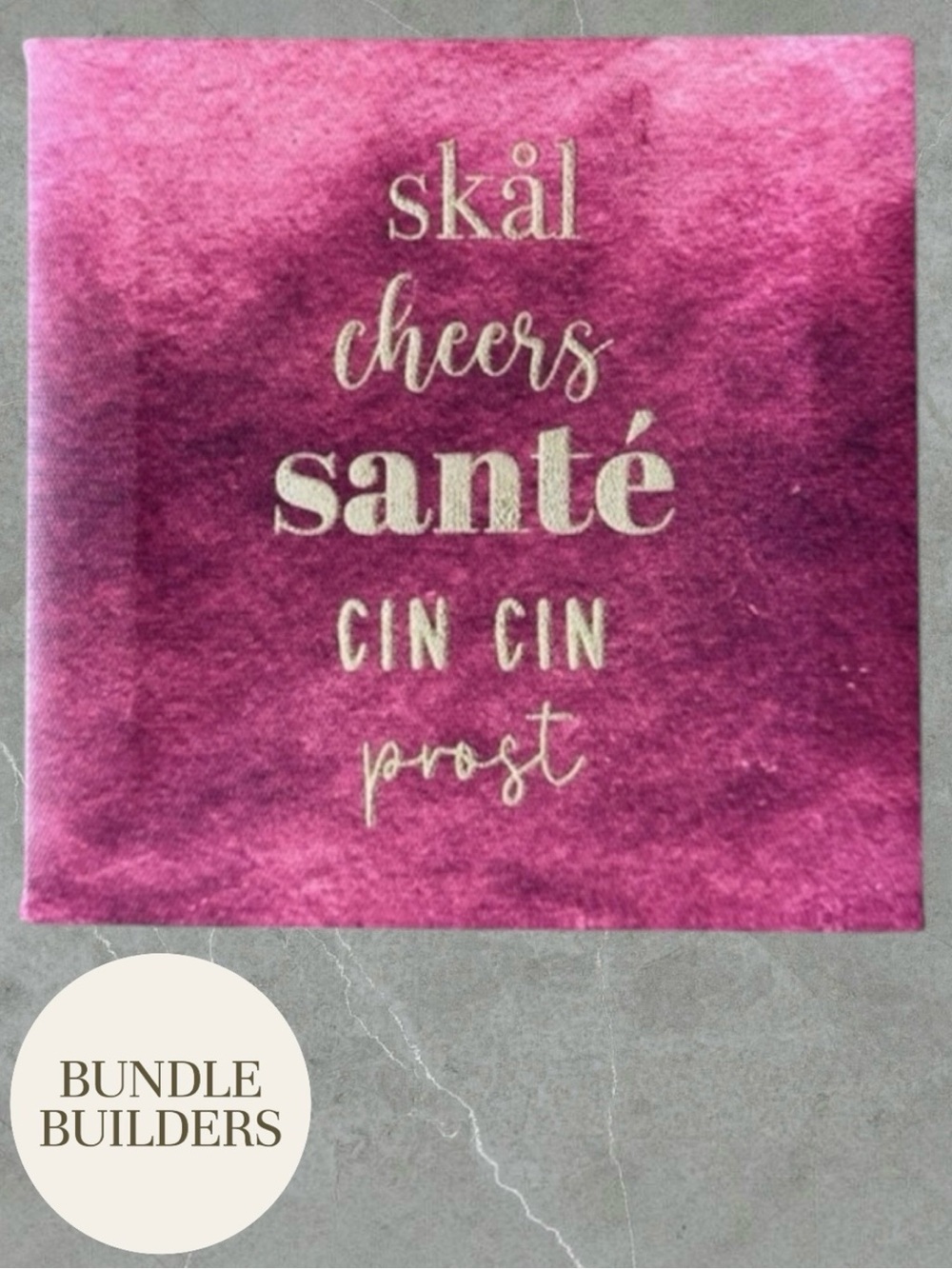 $5 Add-On 🆕Canvas “Cheers” Art Print in Burgundy